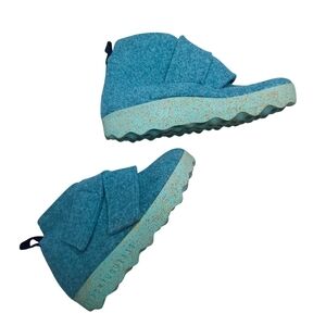 Asportuguesas Fly London Case Wool Felt Ankle Boots - Blue Cloud Size 38/7.5